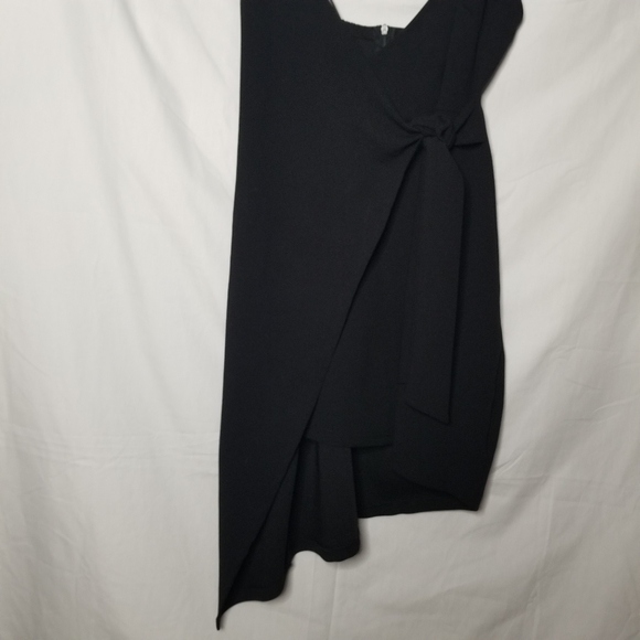 URBAN HERITAGE black faux wrap mini dress S - Picture 4 of 6